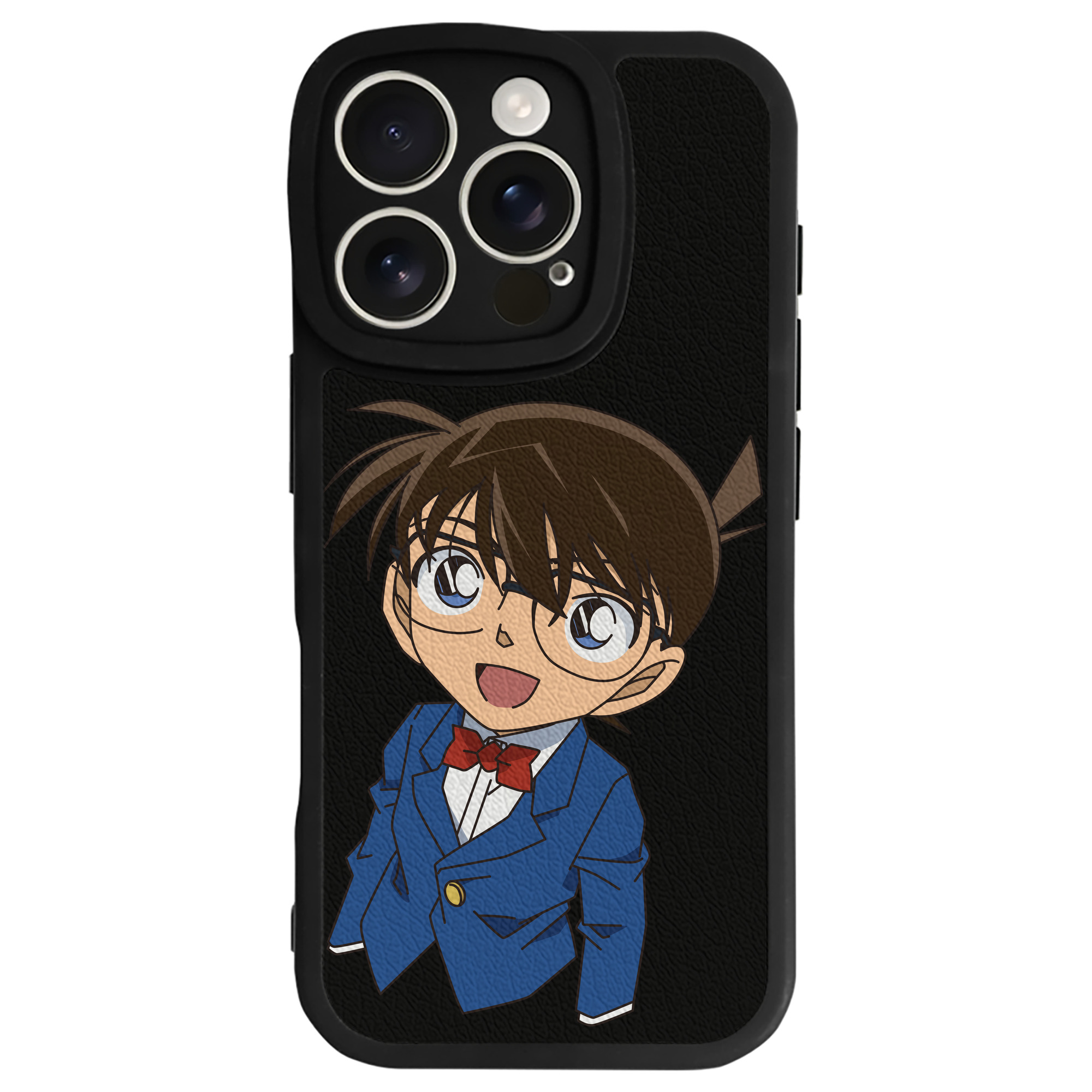 （画像用） 名探偵コナン 江戸川 コナン Detective Conan Conan Edogawa 【iPhone 16シリーズ対応】シリコンスマホケース（レザー調） 材質：シリコン